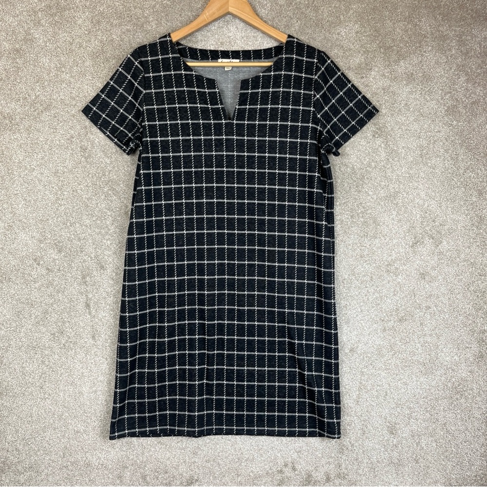Jane and Delancey Dress Womens Medium Black White Short Sleeve Pullover- 4499